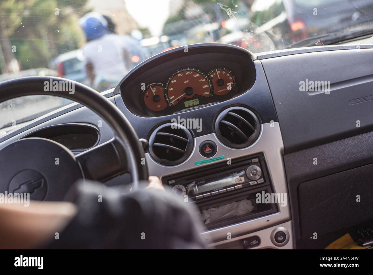 Tableau de bord d'une voiture utilitaire Banque D'Images