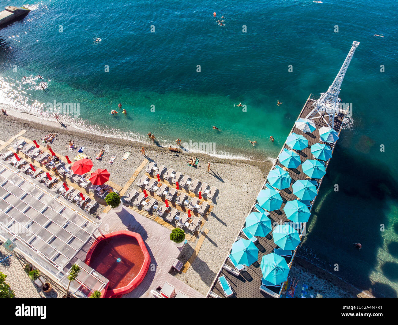 Yalta, Crimée -juin 27. 2019 la célèbre ville a payé Massandra plage Banque D'Images