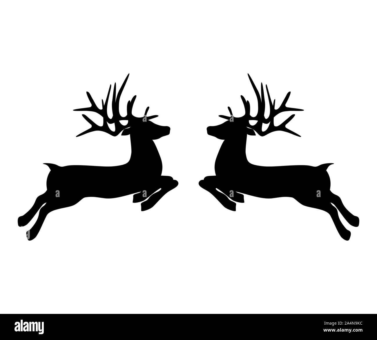 Deux rennes rouges sur un fond blanc aller à l'autre pour Noël Illustration de Vecteur Deux rennes rouges sur un fond blanc aller à l'autre pour Noël Illustration de Vecteur