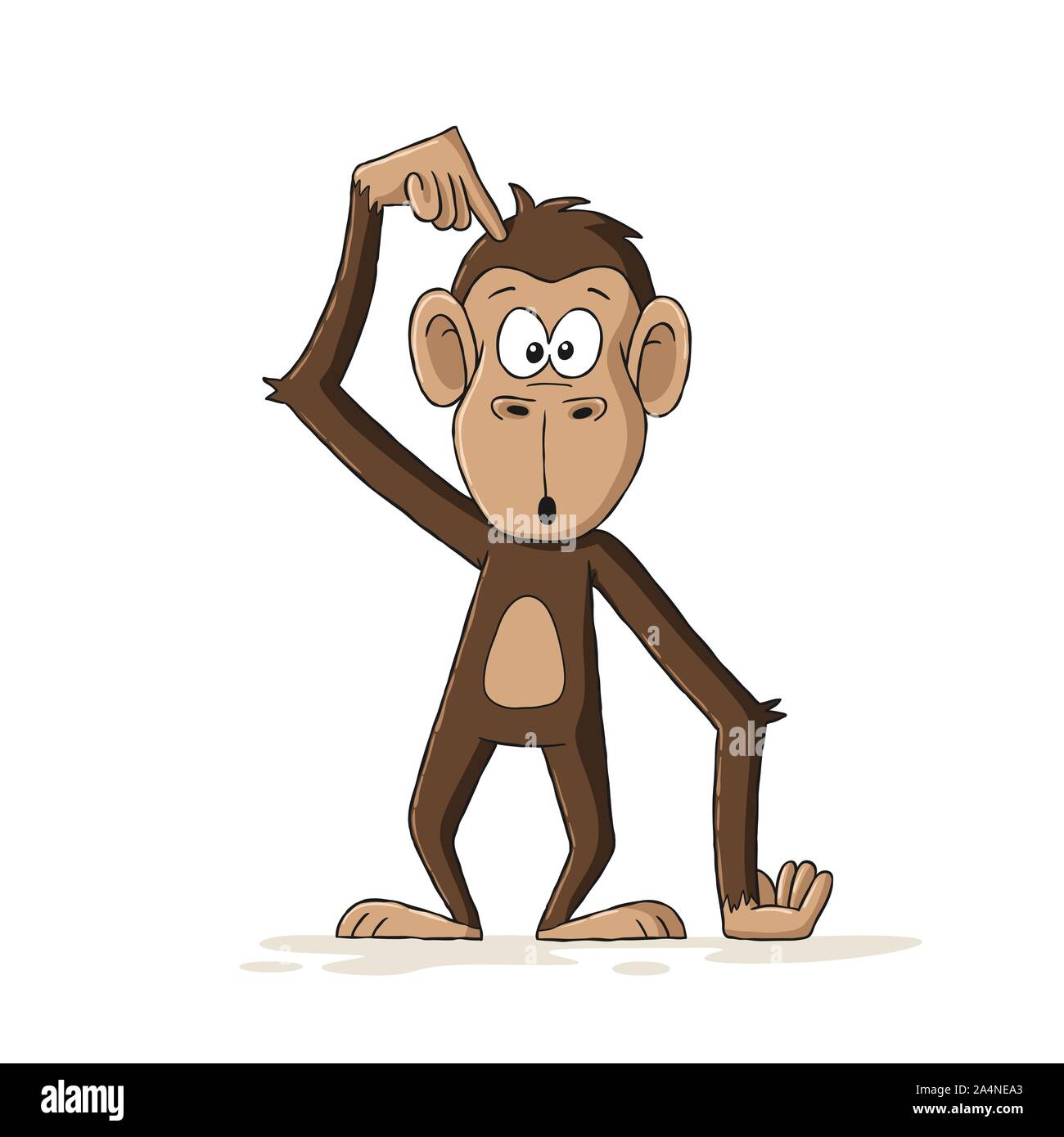 Funny cartoon monkey. Hand drawn vector illustration avec des calques distincts. Illustration de Vecteur