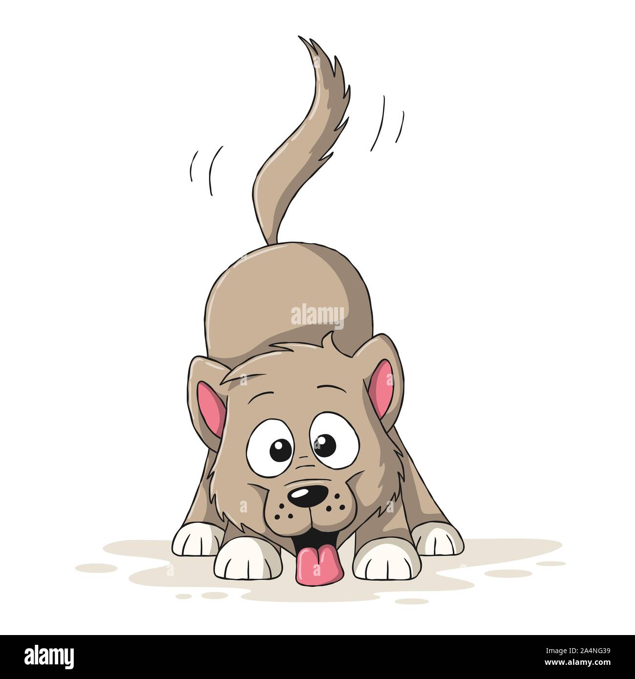 Cartoon happy dog. Hand drawn vector illustration avec des calques distincts. Illustration de Vecteur Cartoon happy dog. Hand drawn vector illustration avec des calques distincts. Illustration de Vecteur