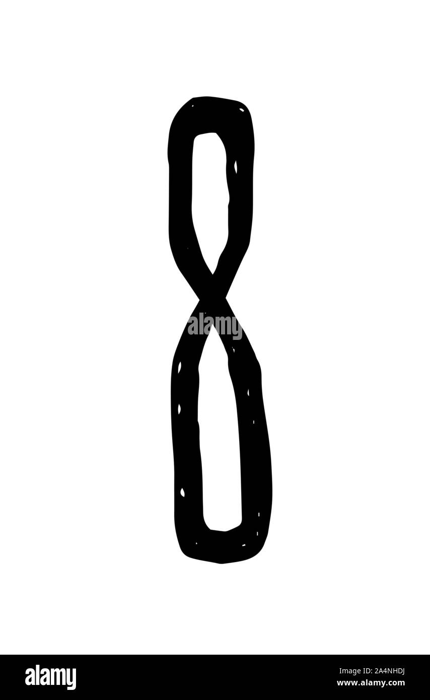 Un chiffre arabe. Vecteur. Contour linéaire, chiffres. Nombre en vrac. Cartoon circus style. Illustration de Vecteur