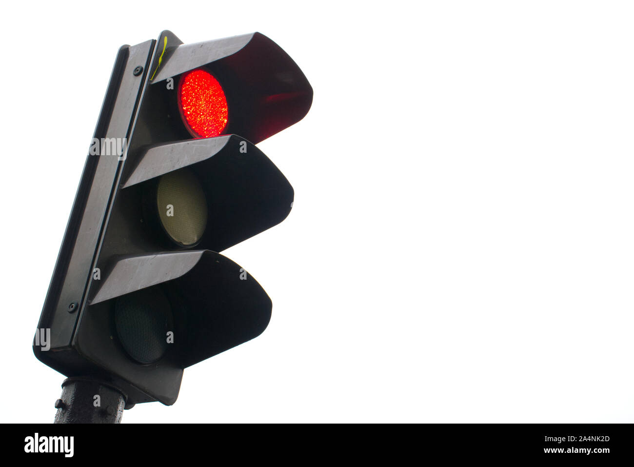 Feu De Circulation Celui Ci Affiche Le Temoin Rouge Avec Un Fond Neutre Copie De L Espace Parfait Pour Une Presentation Powerpoint Pour Montrer Interdits Et Autorises Photo Stock Alamy