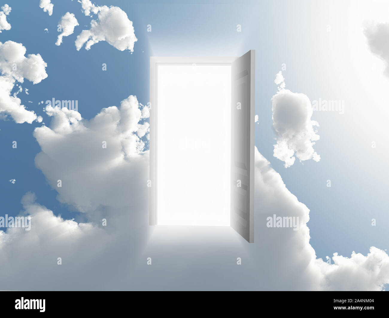 Porte ouverte au ciel nuageux Photo Stock - Alamy