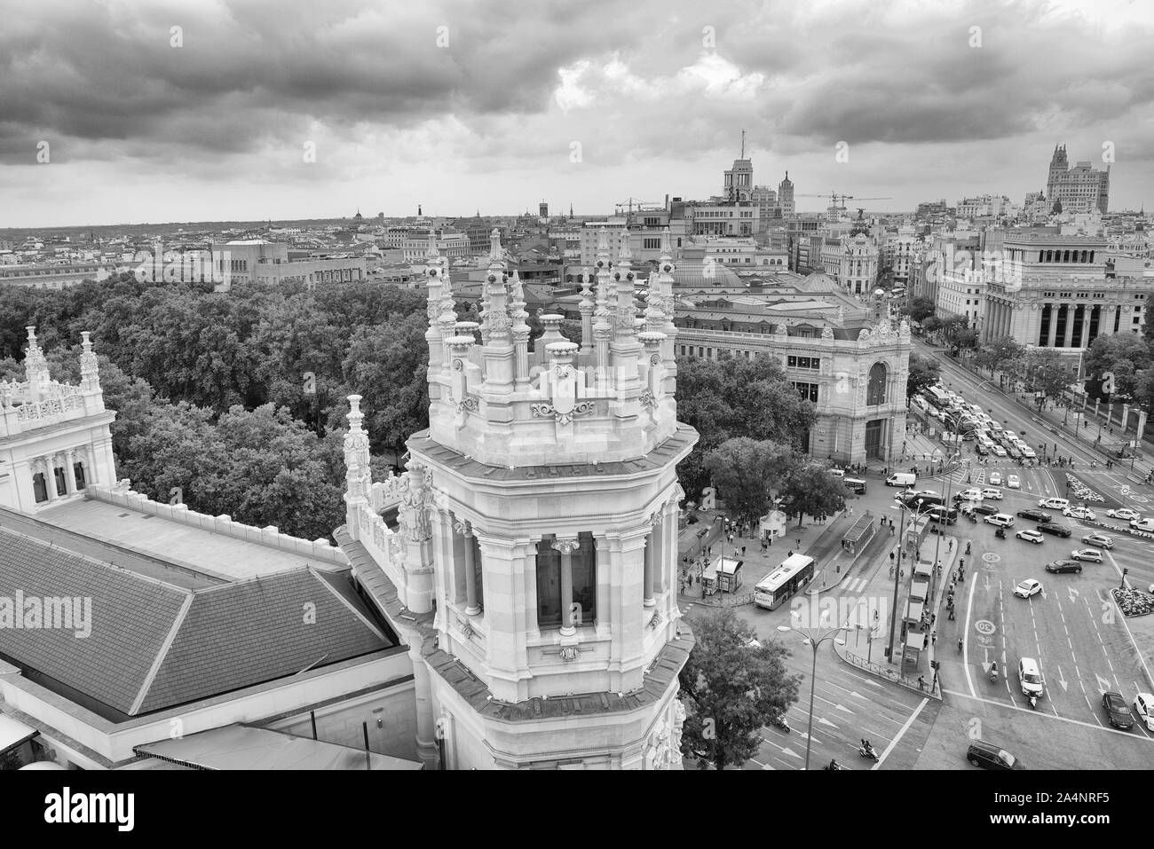 Vue de Madrid à partir de la Cibeles Palace Banque D'Images