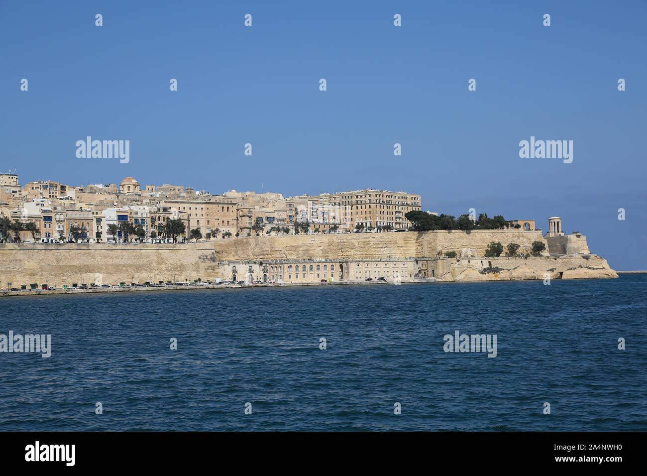 Une vue générale de la partie Est de la valette du Grand Harbour sur l'île de Malte Banque D'Images