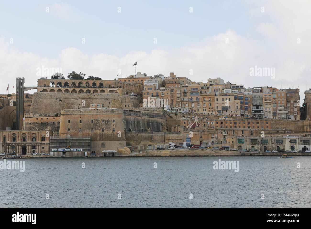 Une vue générale de la partie Est de la valette du Grand Harbour sur l'île de Malte Banque D'Images