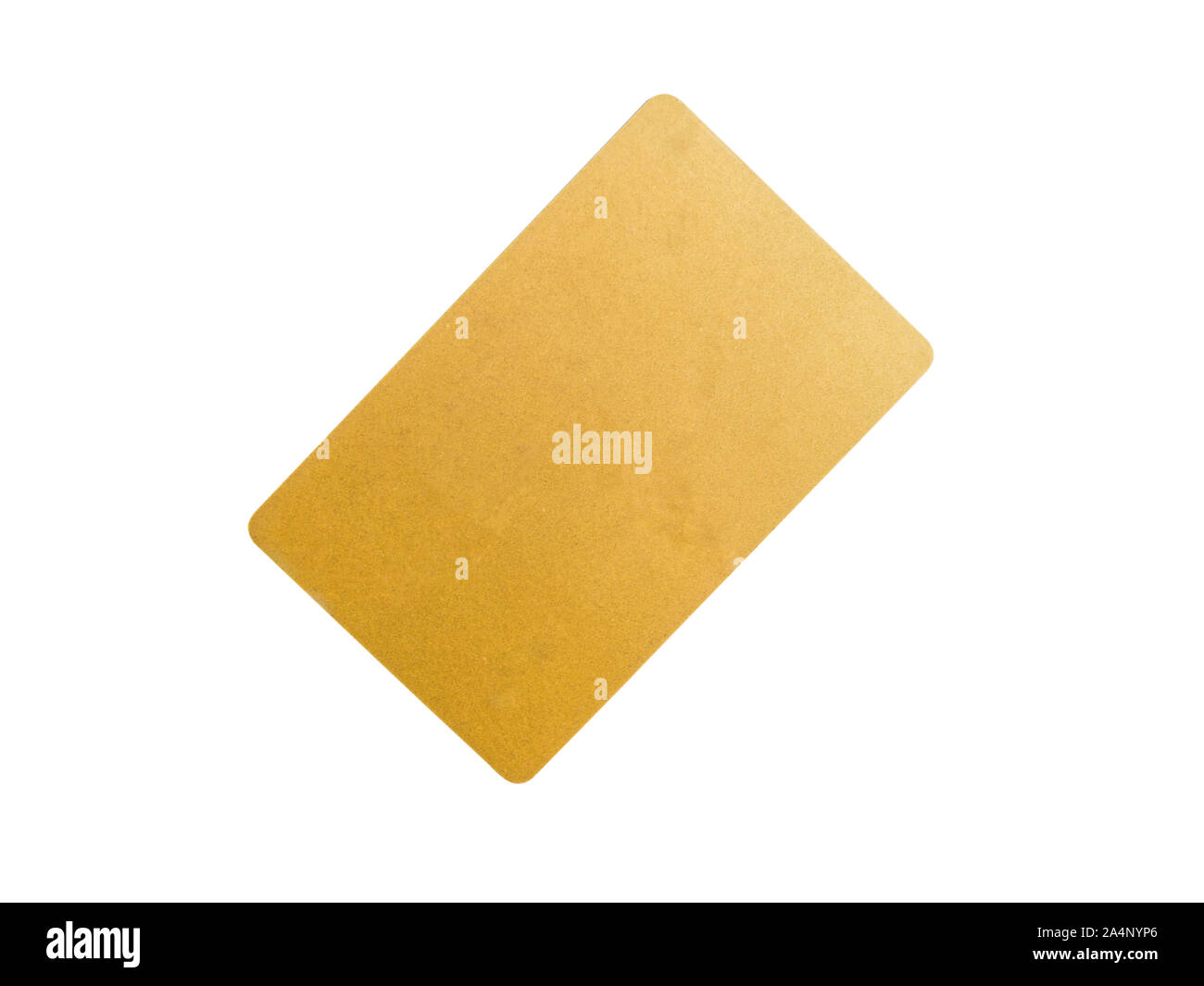 Carte de banque d'or isolé sur fond blanc. Blank business label. Banque D'Images