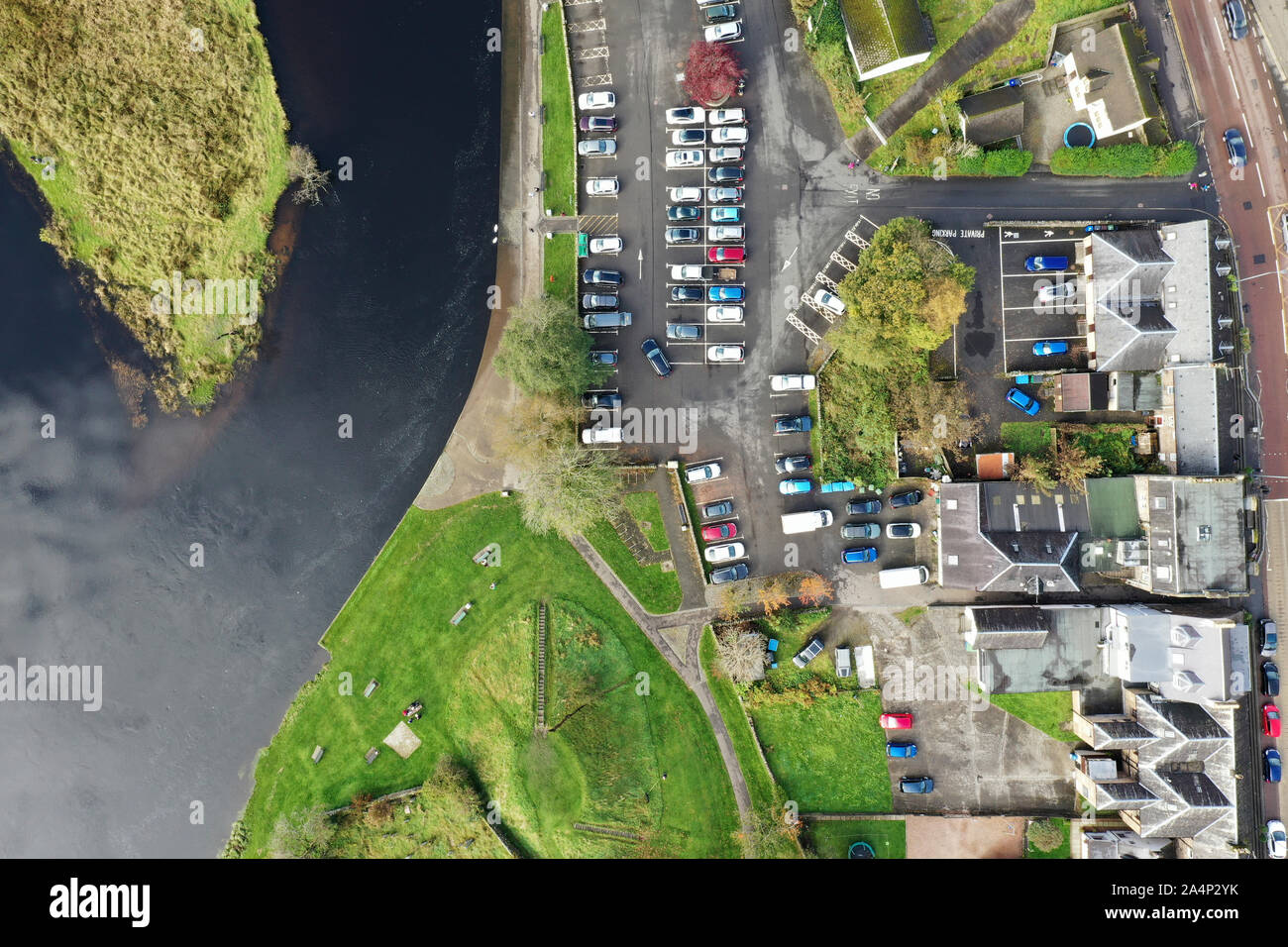 Drone aérien vue de Callander Ecosse Banque D'Images