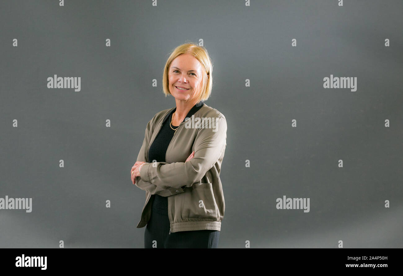 Édimbourg, Écosse, Royaume-Uni, {} Aug 2019 Journée. Photographié à l'Edinburgh Book Festival, présentatrice TV Mariella Frostrup Banque D'Images