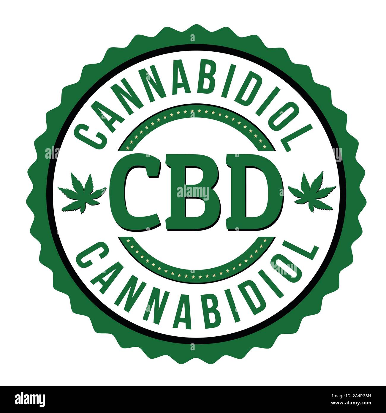 CBD (cannabidiol) signer ou apposer sur fond blanc, vector illustration Illustration de Vecteur