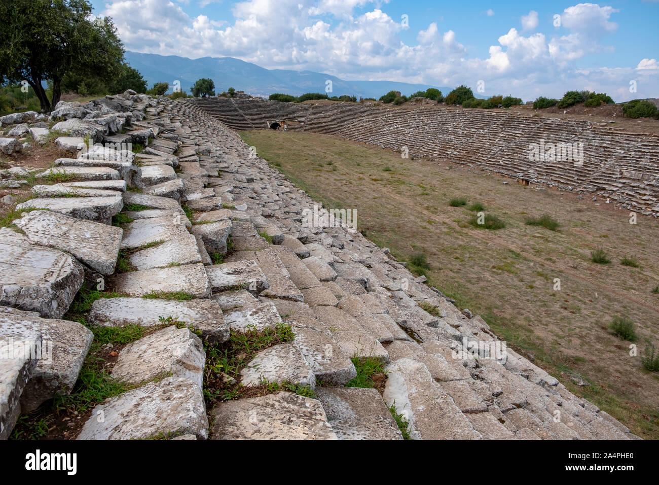 Stade d'Aphrodisias (Afrodisias) Ville antique en Carie, Karacasu, Aydin, Turquie. Banque D'Images