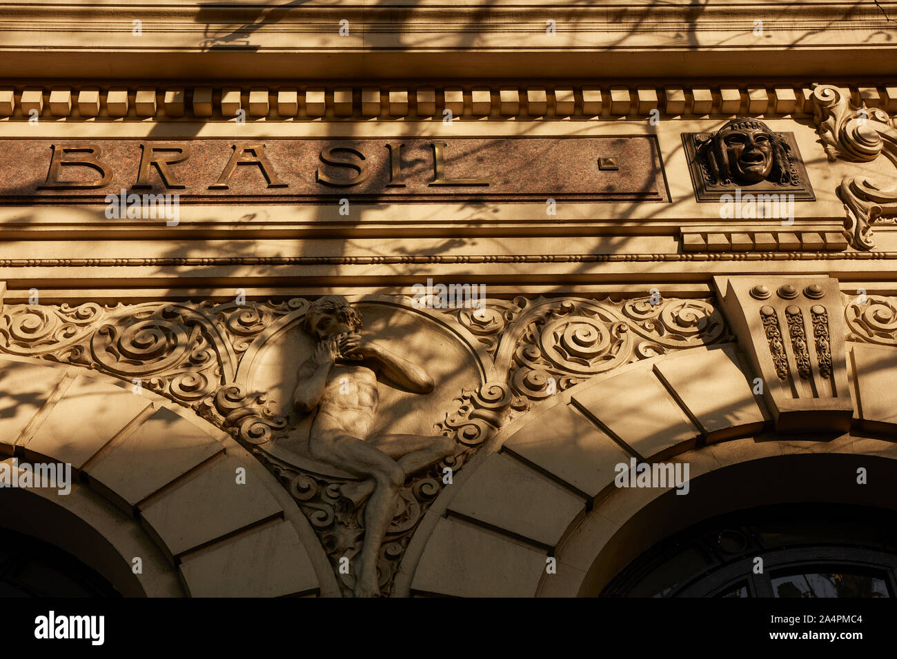 Un détail de 'Palacio Brasil', bâtiment historique de Montevideo, Uruguay. Banque D'Images