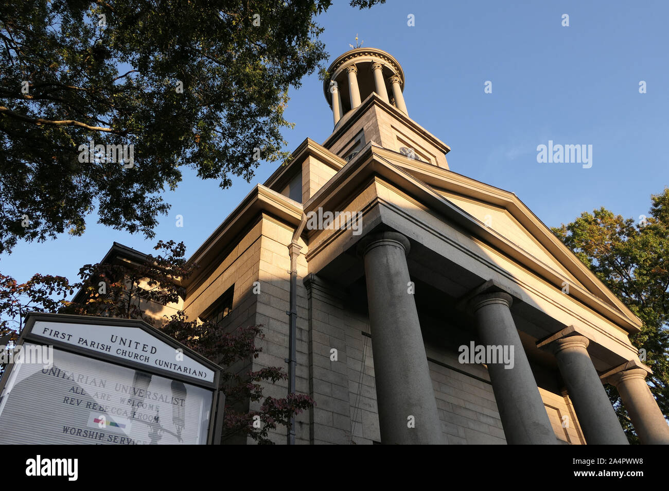 United First Parish Church Unitarian à Quincy Center Massachusetts Banque D'Images