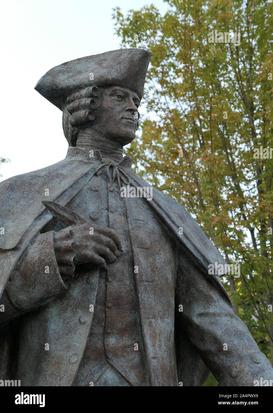 Statue de John Hancock à Quincy Center, Massachusetts Banque D'Images