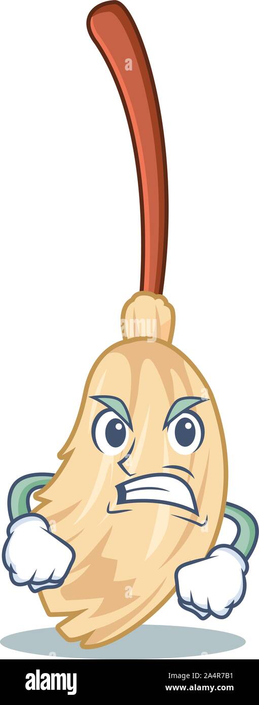 Balai en colère isolé dans sur la mascot Illustration de Vecteur