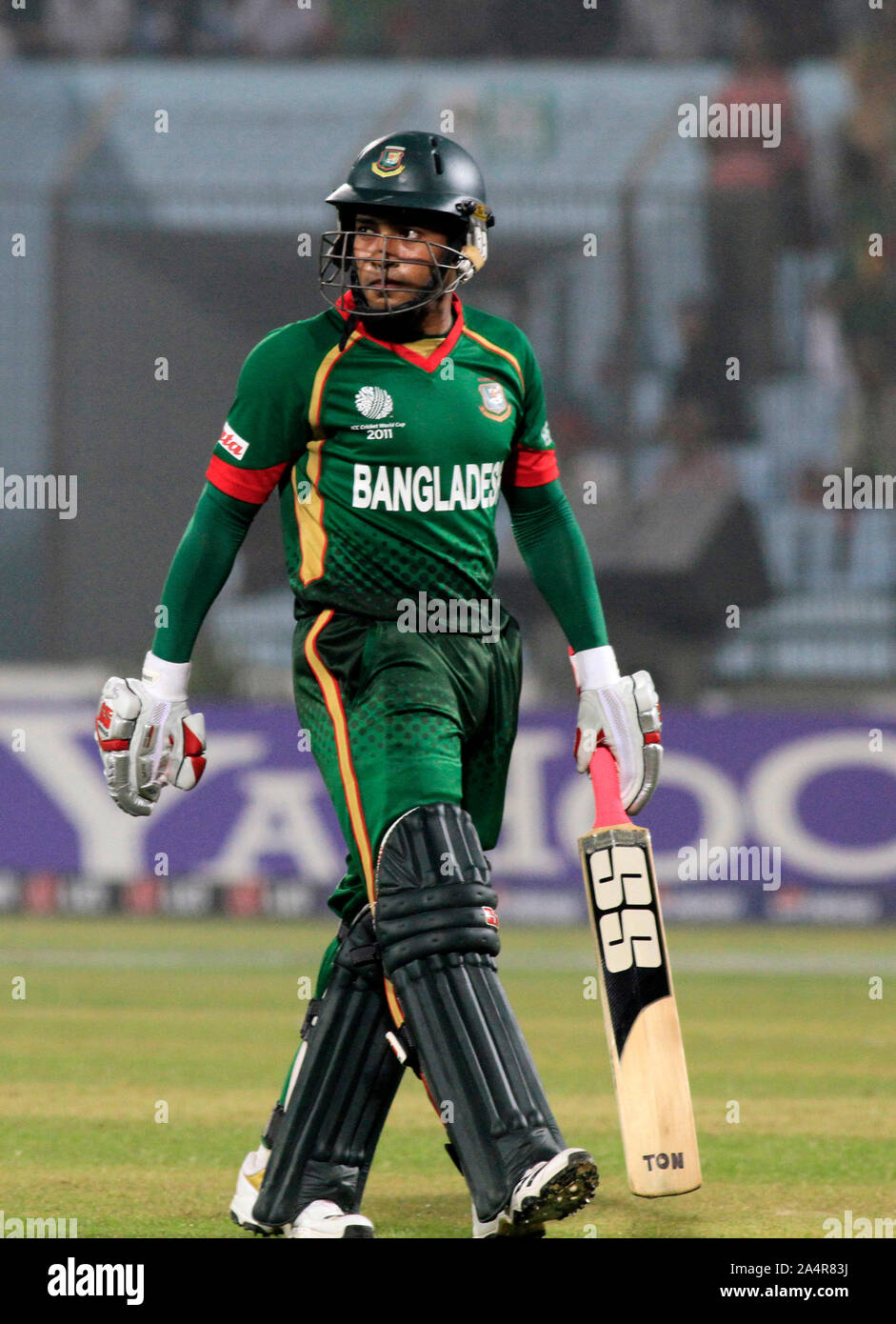 Mushfiqur Rahim du Bangladesh ICC Cricket, à l'Angleterre contre le Bangladesh match de l'ICC Cricket World Cup 2011, au stade de Zahur Ahmed Chowdhury, Chittagong, Bangladesh. Le 11 mars 2011. Banque D'Images