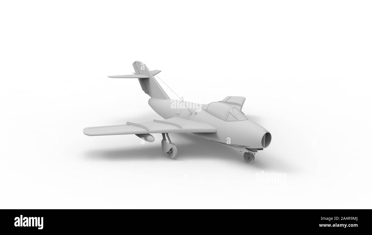 Le rendu 3D d'un avion de chasse historique dans l'arrière-plan blanc studio Banque D'Images