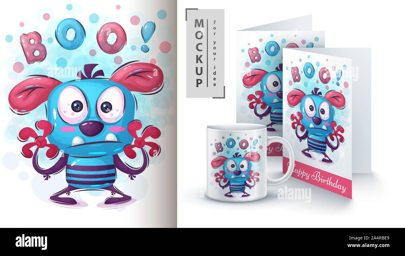 Boo monster poster et merchandising Illustration de Vecteur