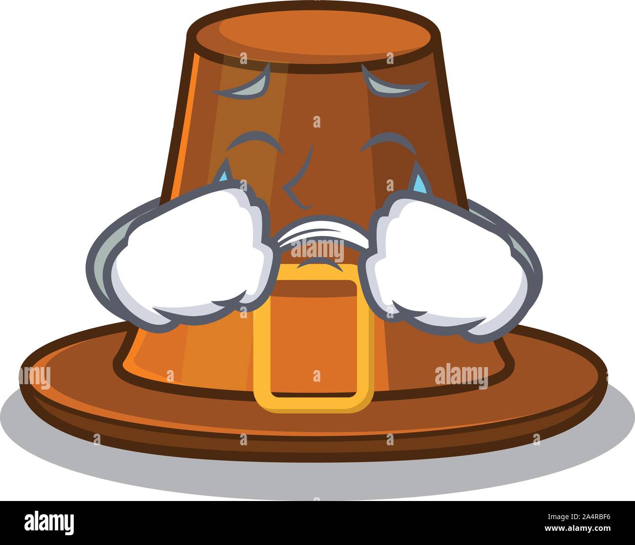 Pleurer dans le chapeau pèlerins caractères Illustration de Vecteur
