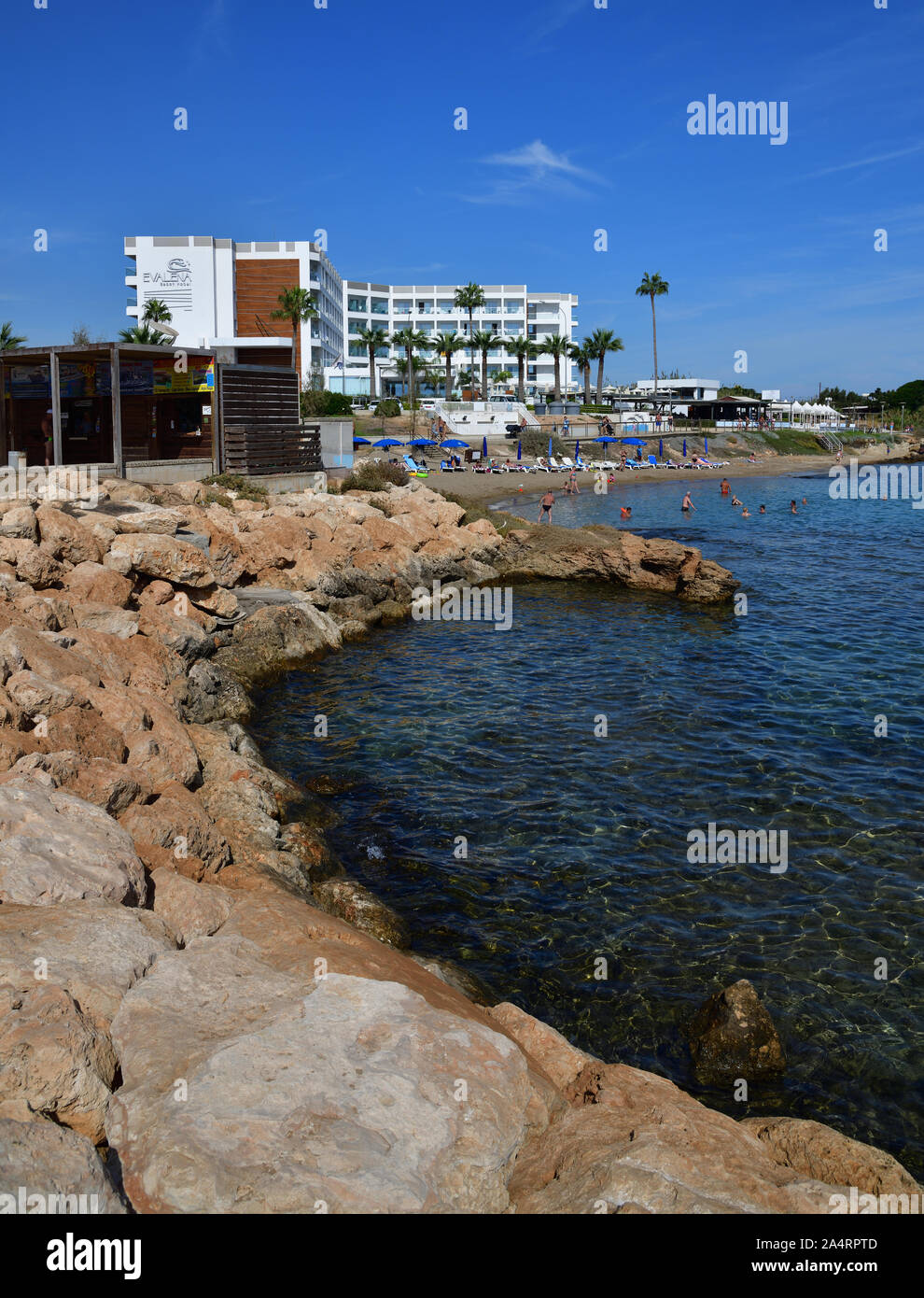 Protaras, Chypre - octobre 10. 2019. Station près de la plage Sunrise Banque D'Images