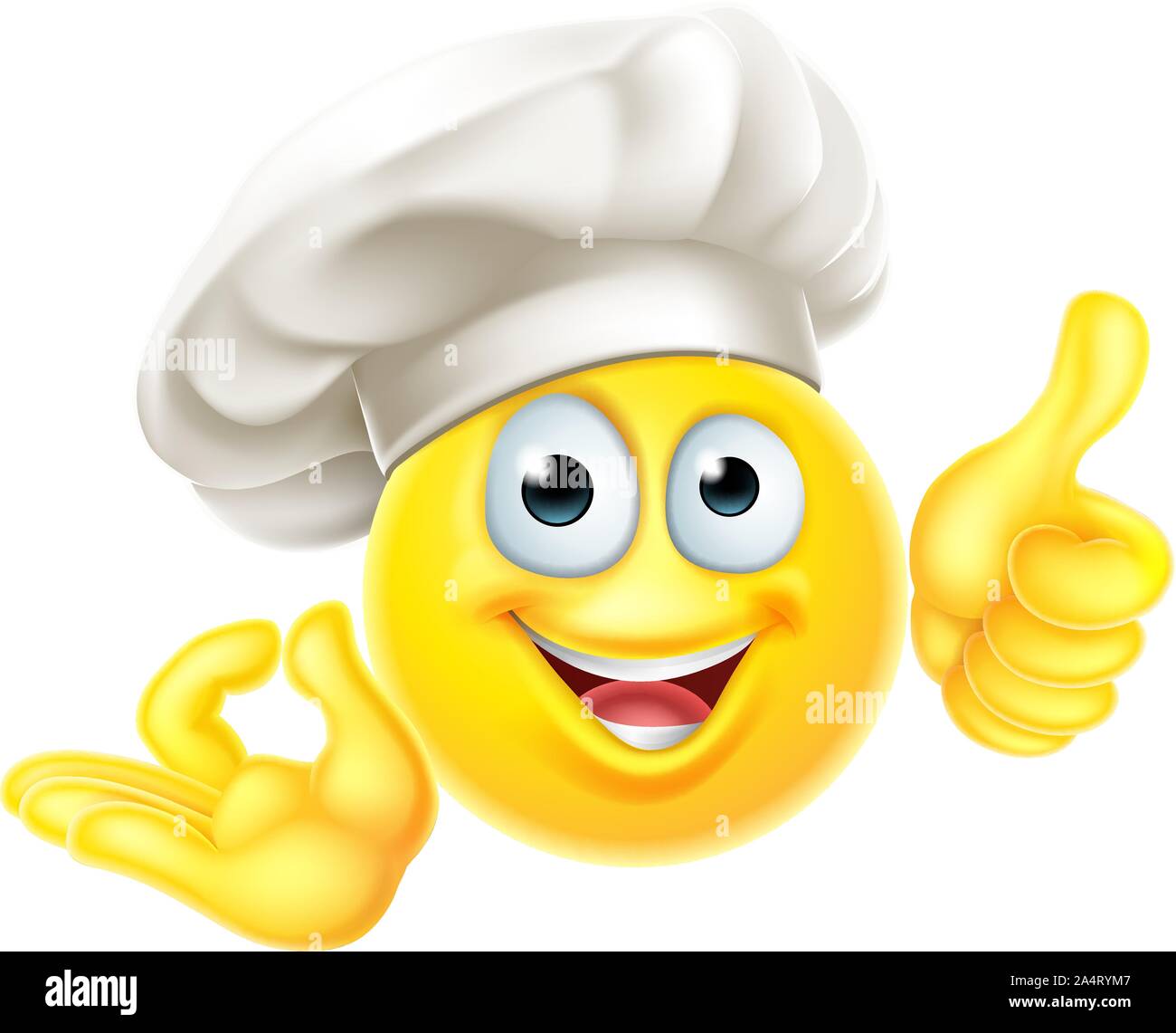 Chef cuisinier Emoji Cartoon OK Thumbs Up Illustration de Vecteur