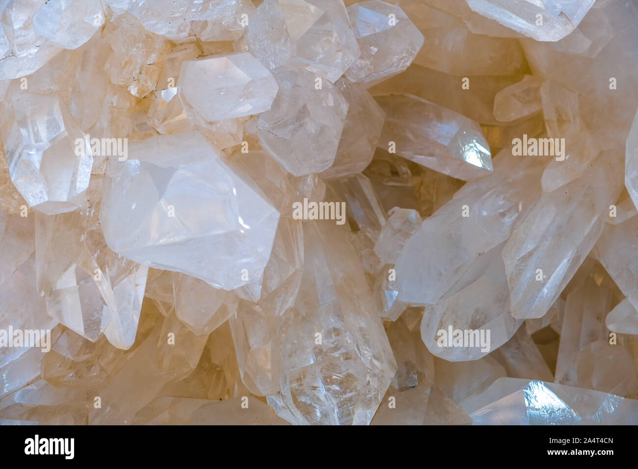 Gros plan en cristal de quartz blanc Banque D'Images