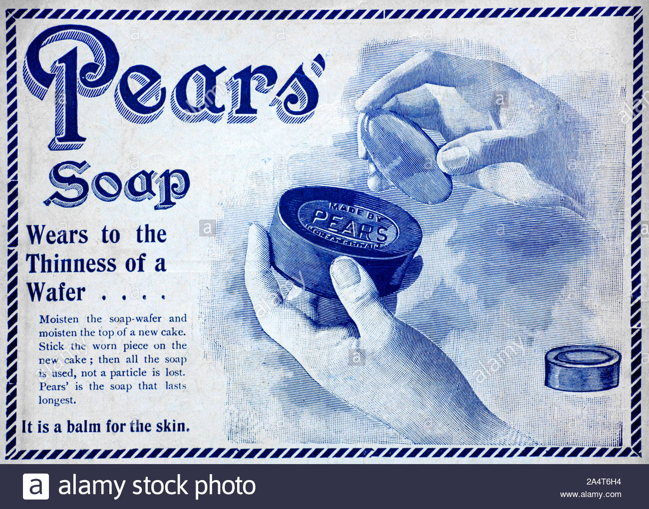 L'ère victorienne, poire, du savon du vintage advertising de 1900 Banque D'Images