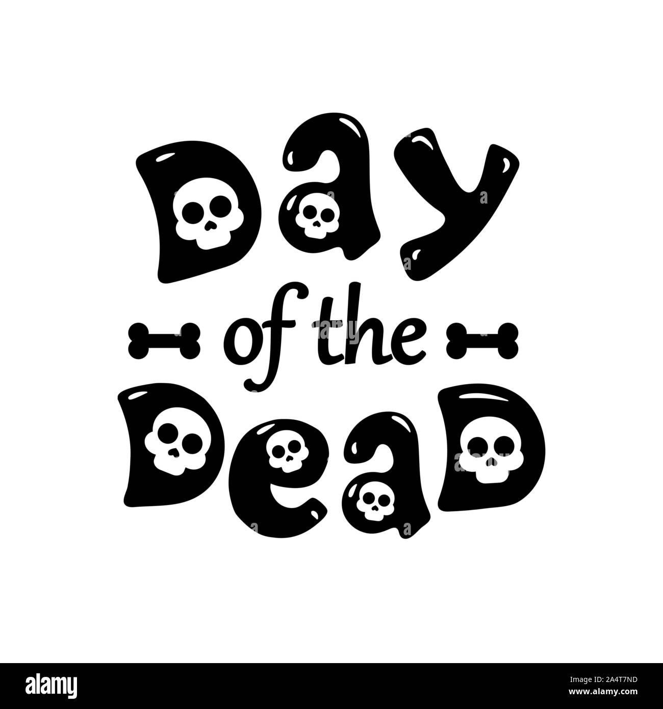 Le Jour des morts. vector illustration lettrage pour carte postale ou célébration design. Illustration de Vecteur