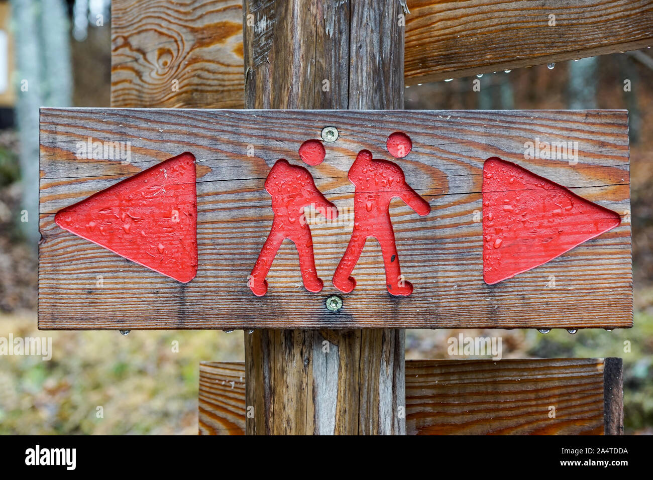 Pacific Crest Trail sign on wooden post Banque D'Images