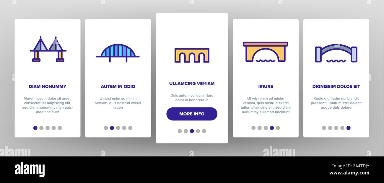 Bridge Construction Set vector icônes de référencement Illustration de Vecteur