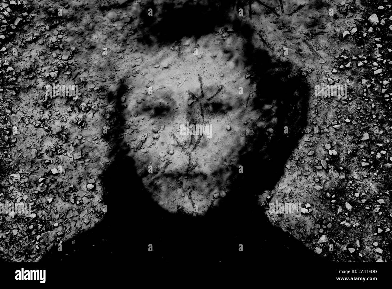 Visage démoniaque Banque D'Images