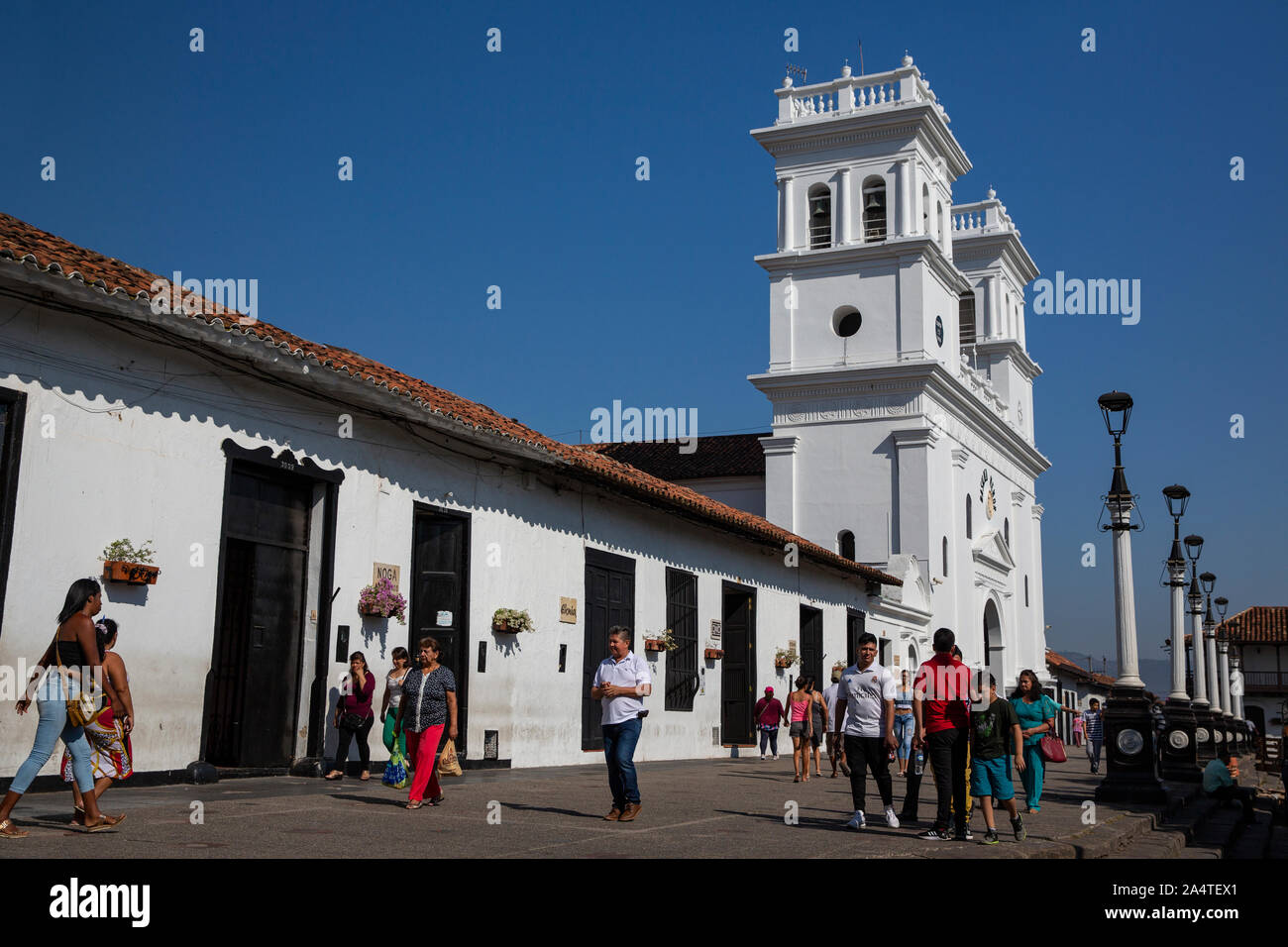 Basilique Menor San Juan Bautista, Girón, Colombie Banque D'Images