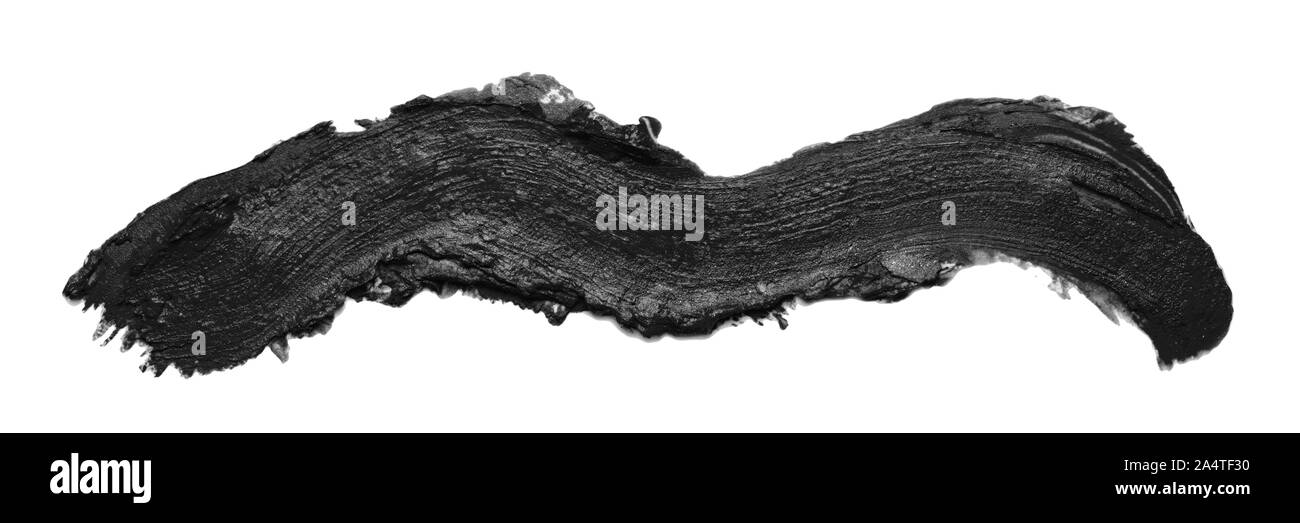 Trait de peinture noir isolé sur fond blanc Banque D'Images