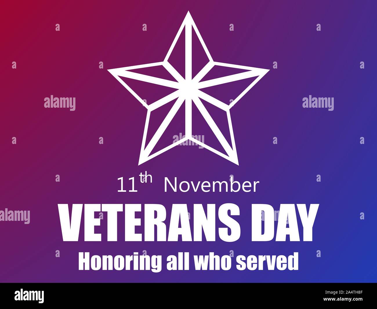 11 novembre Jour des anciens combattants. Honorer tous ceux qui ont servi. Red étoile à cinq branches. Vector illustration Illustration de Vecteur