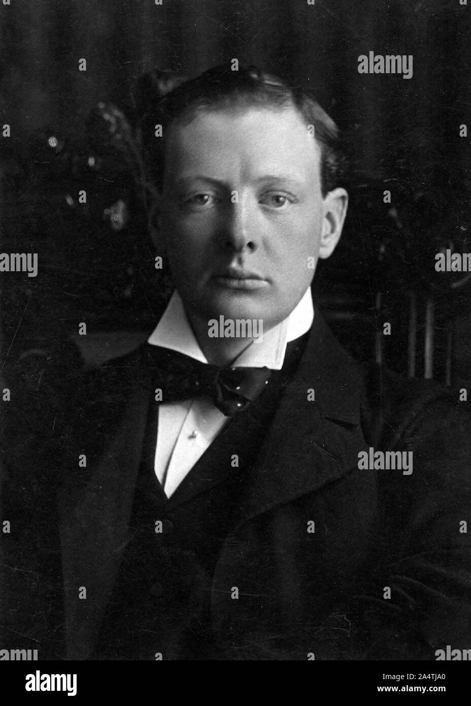 Jeune Sir Winston Churchill Banque D'Images