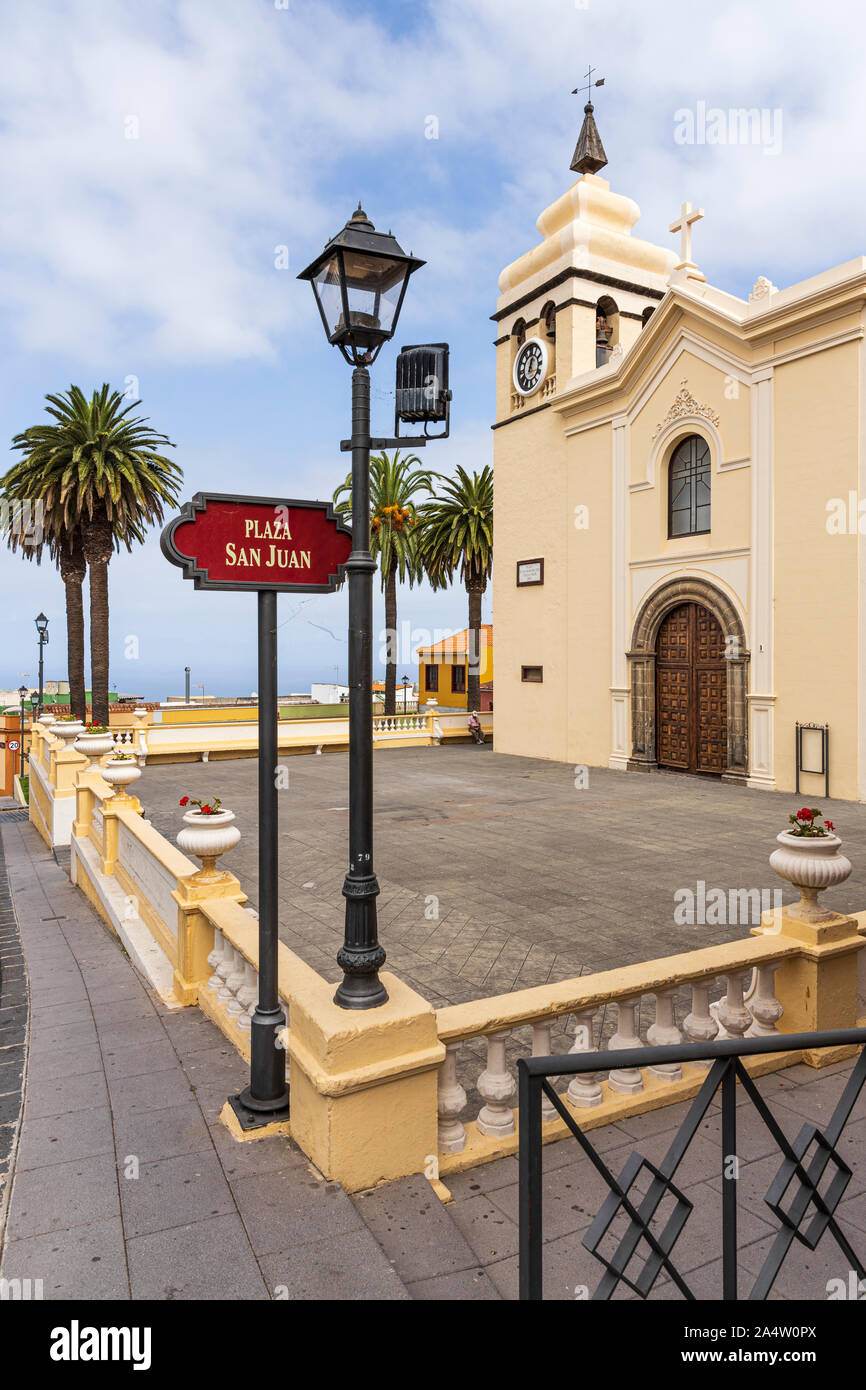 Église de San Juan Bautista, Saint Jean le Baptiste dans la Plaza San Juan, La Orotava, Tenerife, Canaries, Espagne Banque D'Images