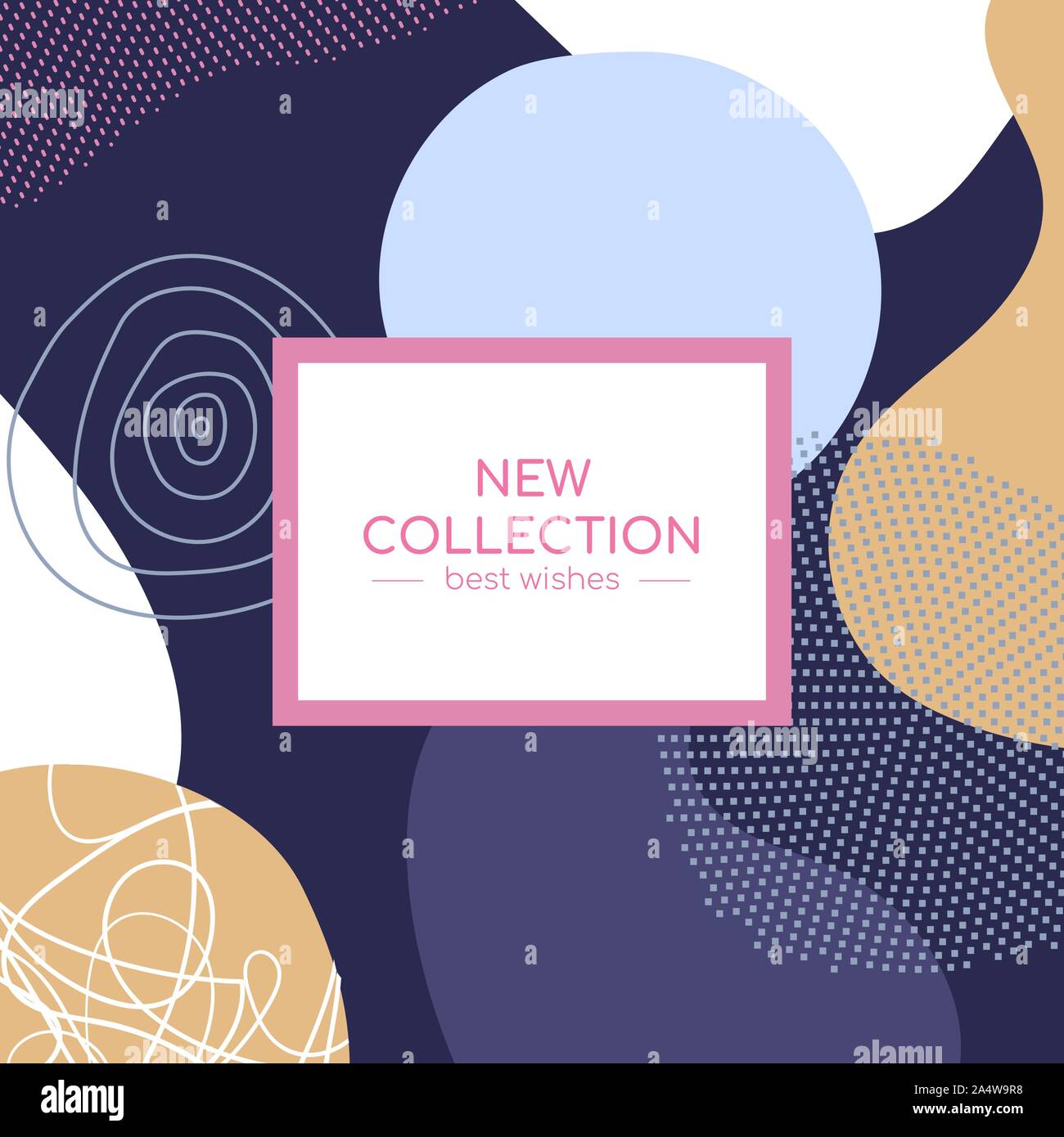 Nouvelle collection colorée de médias sociaux modèle de page Illustration de Vecteur