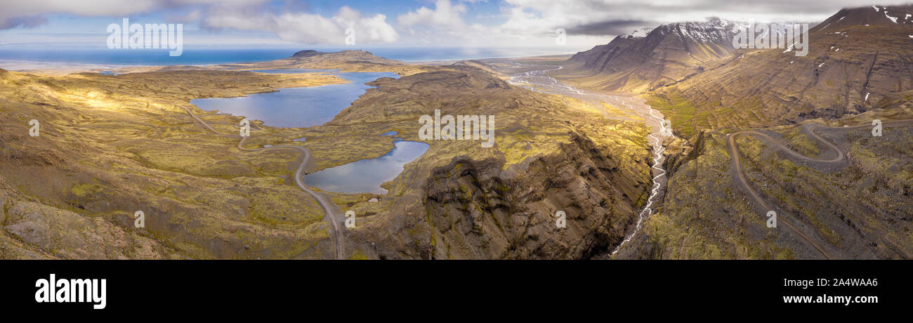 Paysage, Stadardalur valley, le Parc National de Vatnajökull, Islande Banque D'Images