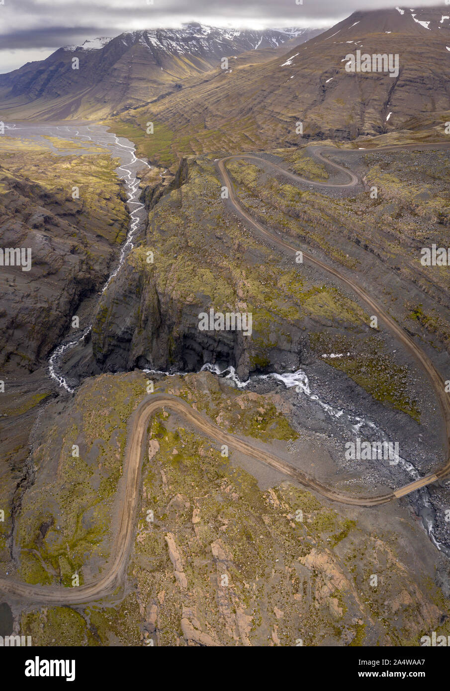 Paysage, Stadardalur valley, le Parc National de Vatnajökull, Islande Banque D'Images