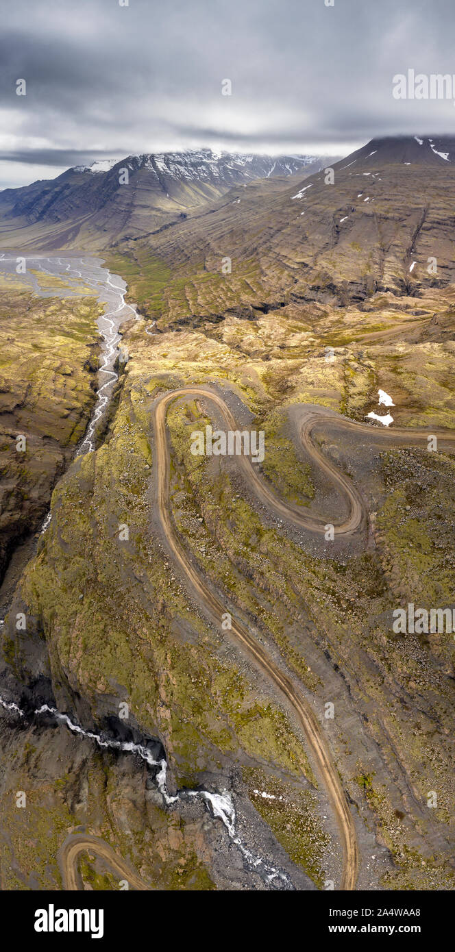 Paysage, Stadardalur valley, le Parc National de Vatnajökull, Islande Banque D'Images