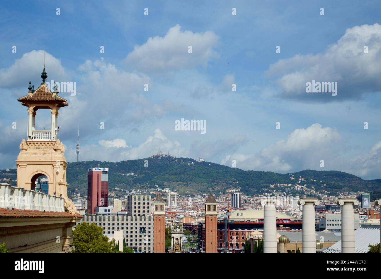 Une vue de la ville de Barcelone, Espagne, du Palau Nacional à Monjuic hill Banque D'Images