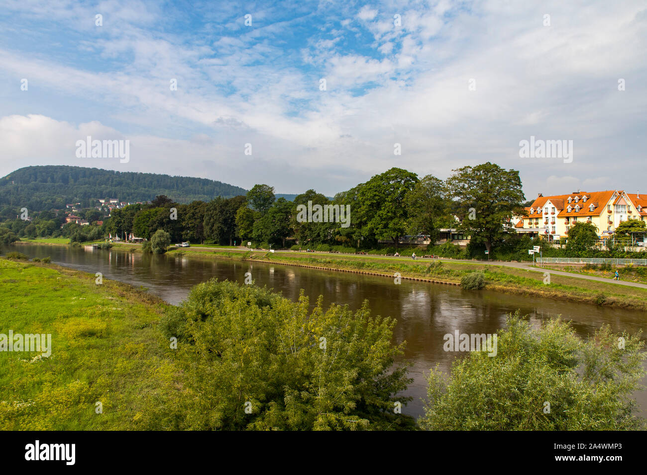 La Weser à Höxter, Banque D'Images