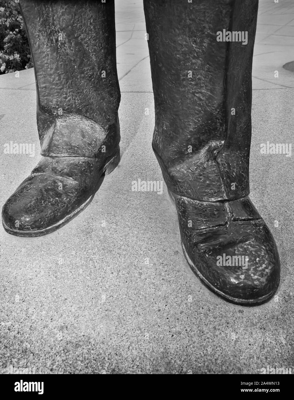Chaussures homme. Photo en noir et blanc Banque D'Images