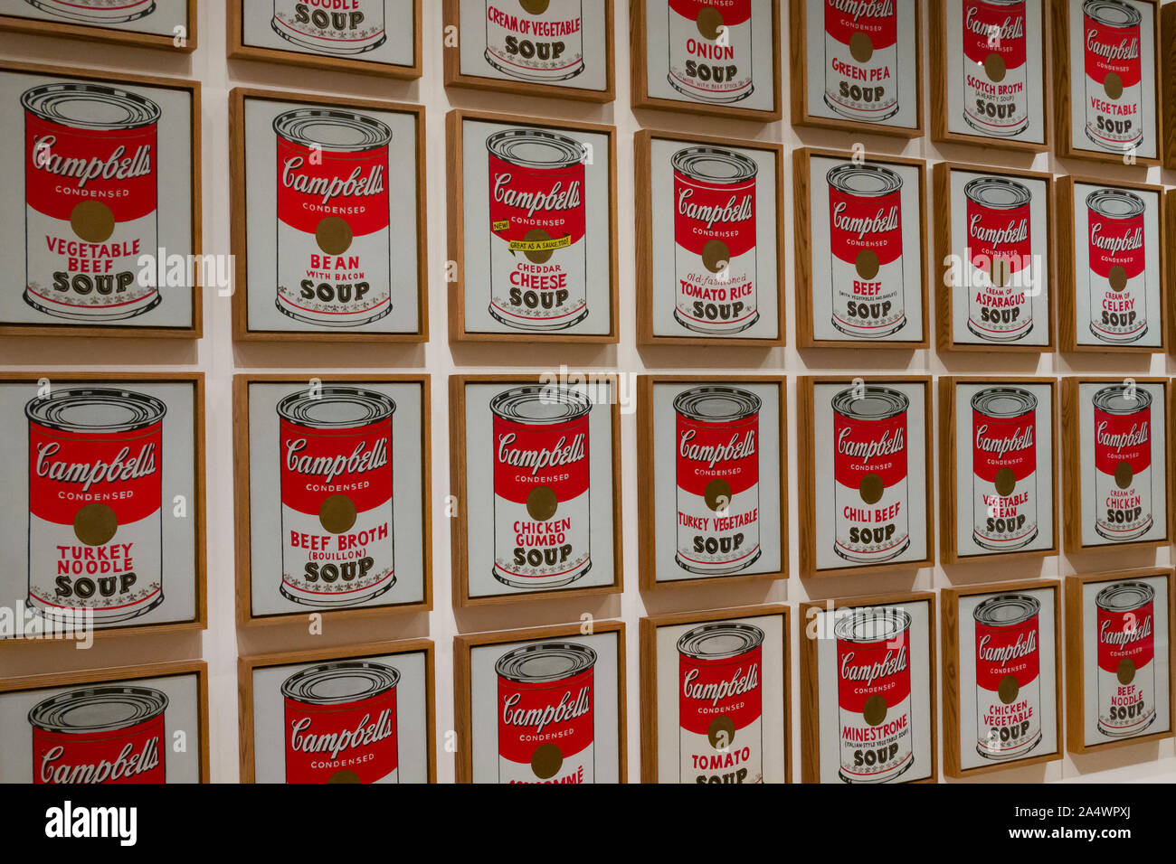 Andy Warhol Campbell's Soup peut l'art au Musée d'Art Moderne, New York City, USA Banque D'Images