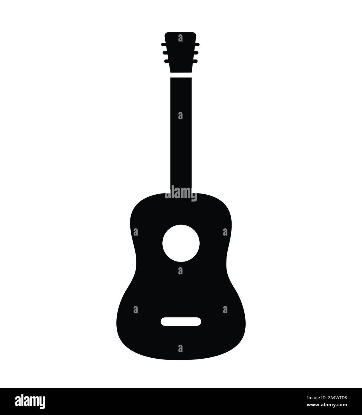 Guitare acoustique Vector Icon isolated on white Illustration de Vecteur