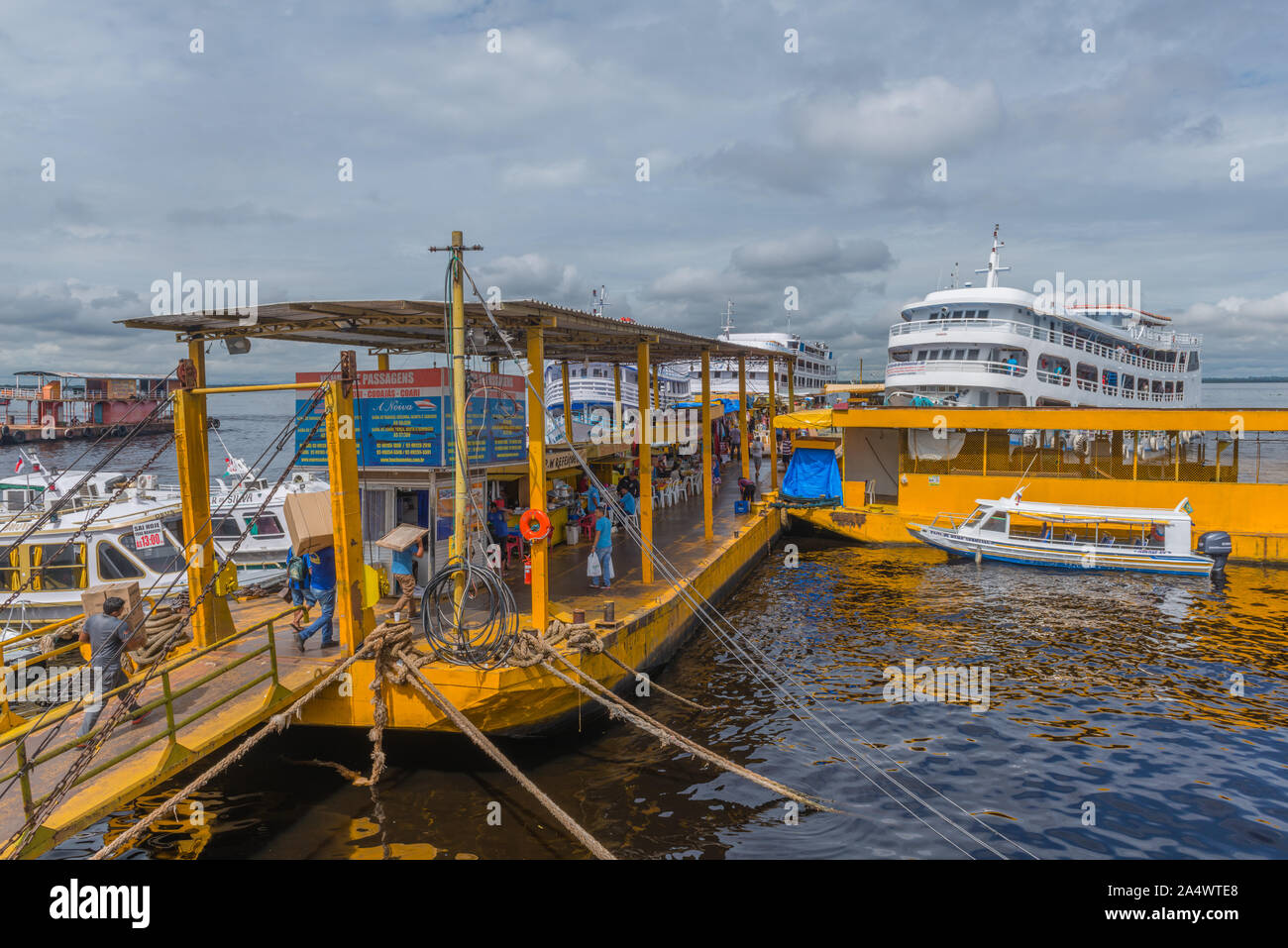 Flutante Porto ou flottante habour, Manaus, l'Amazone, Brésil, Amérique Latine Banque D'Images