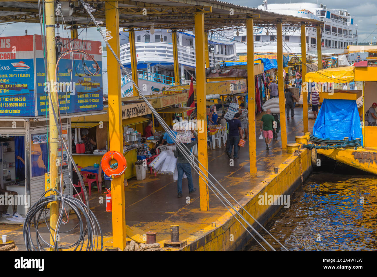 Flutante Porto ou flottante habour, Manaus, l'Amazone, Brésil, Amérique Latine Banque D'Images