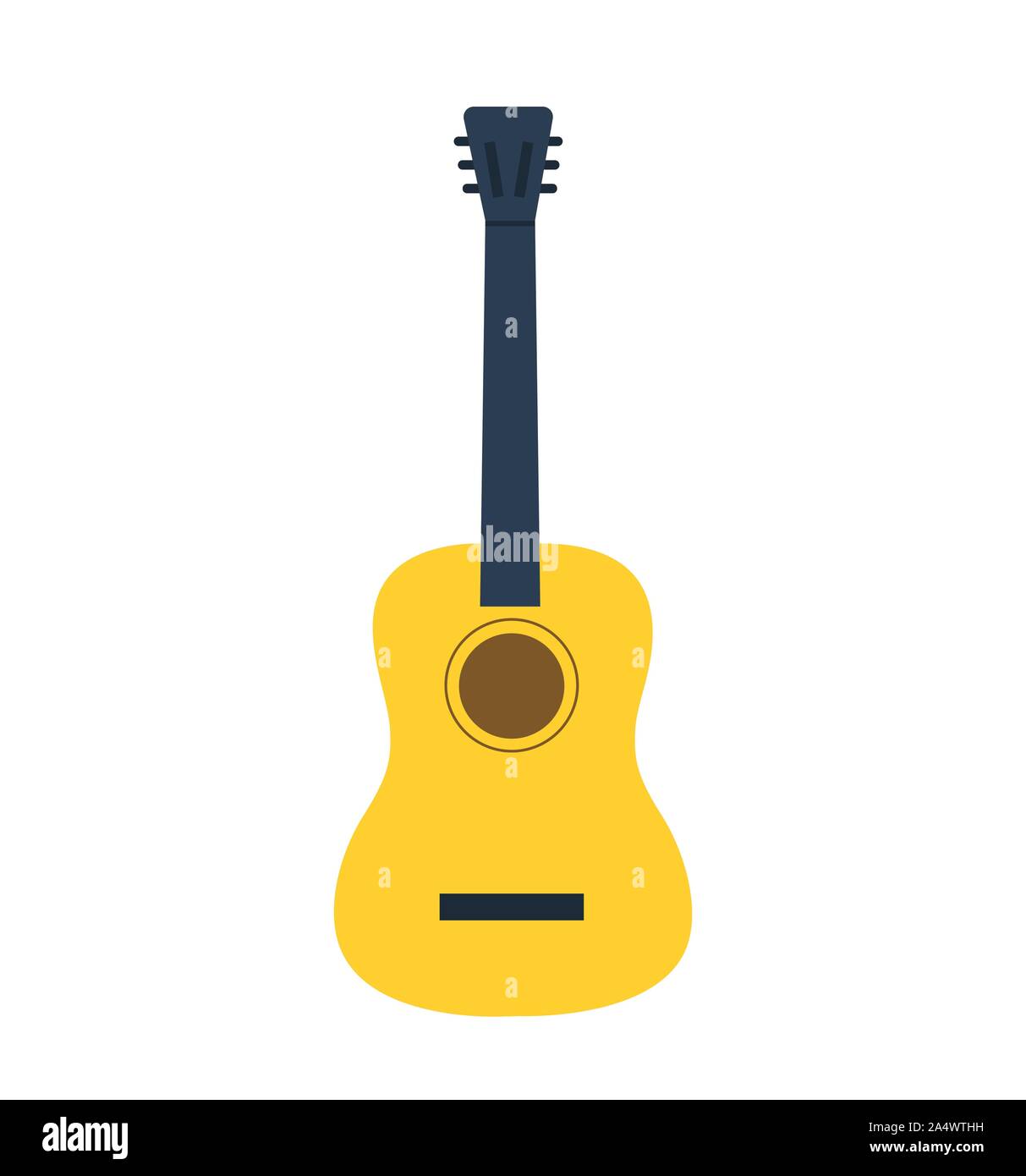 L'icône de la guitare classique en bois isolé guitare vecteur Illustration de Vecteur