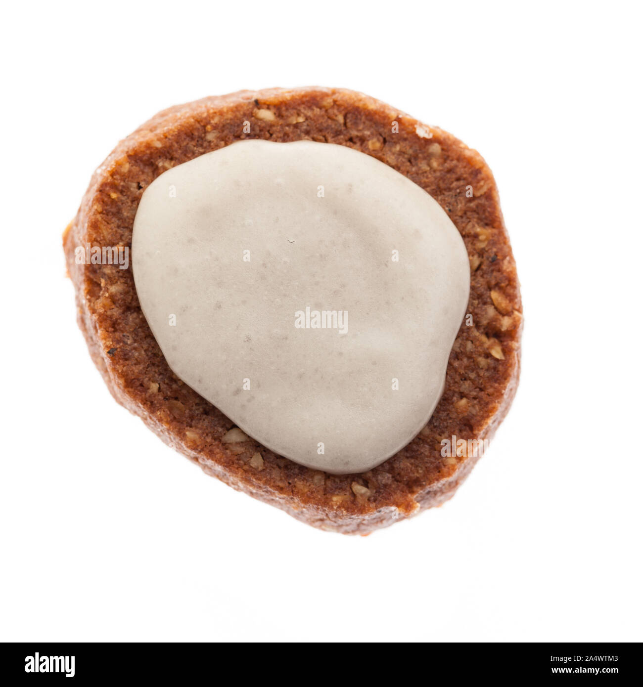 Biscuits de Noël : 'unique' Butterbrot de dessus isolé sur fond blanc Banque D'Images